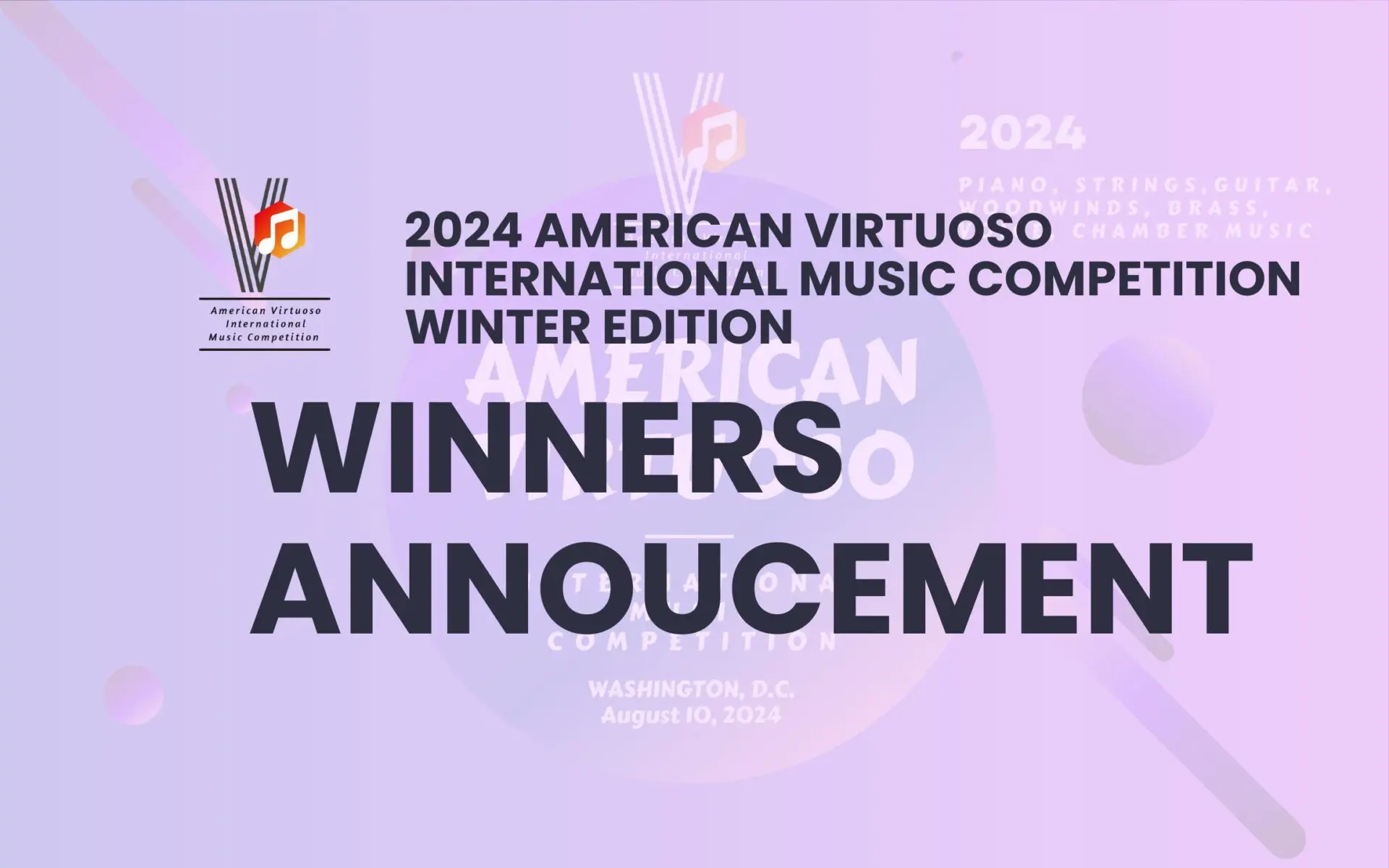 American Virtuoso International Music Competition Piano String winds voice chamber music 1