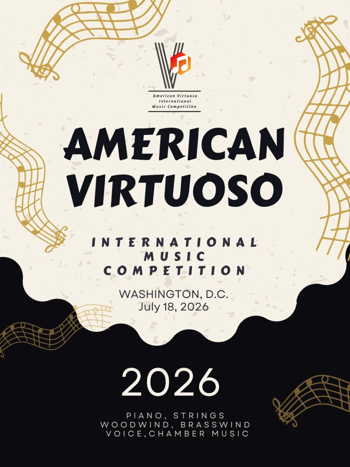 2026 American Virtuoso International Music Competition Vertical Poster