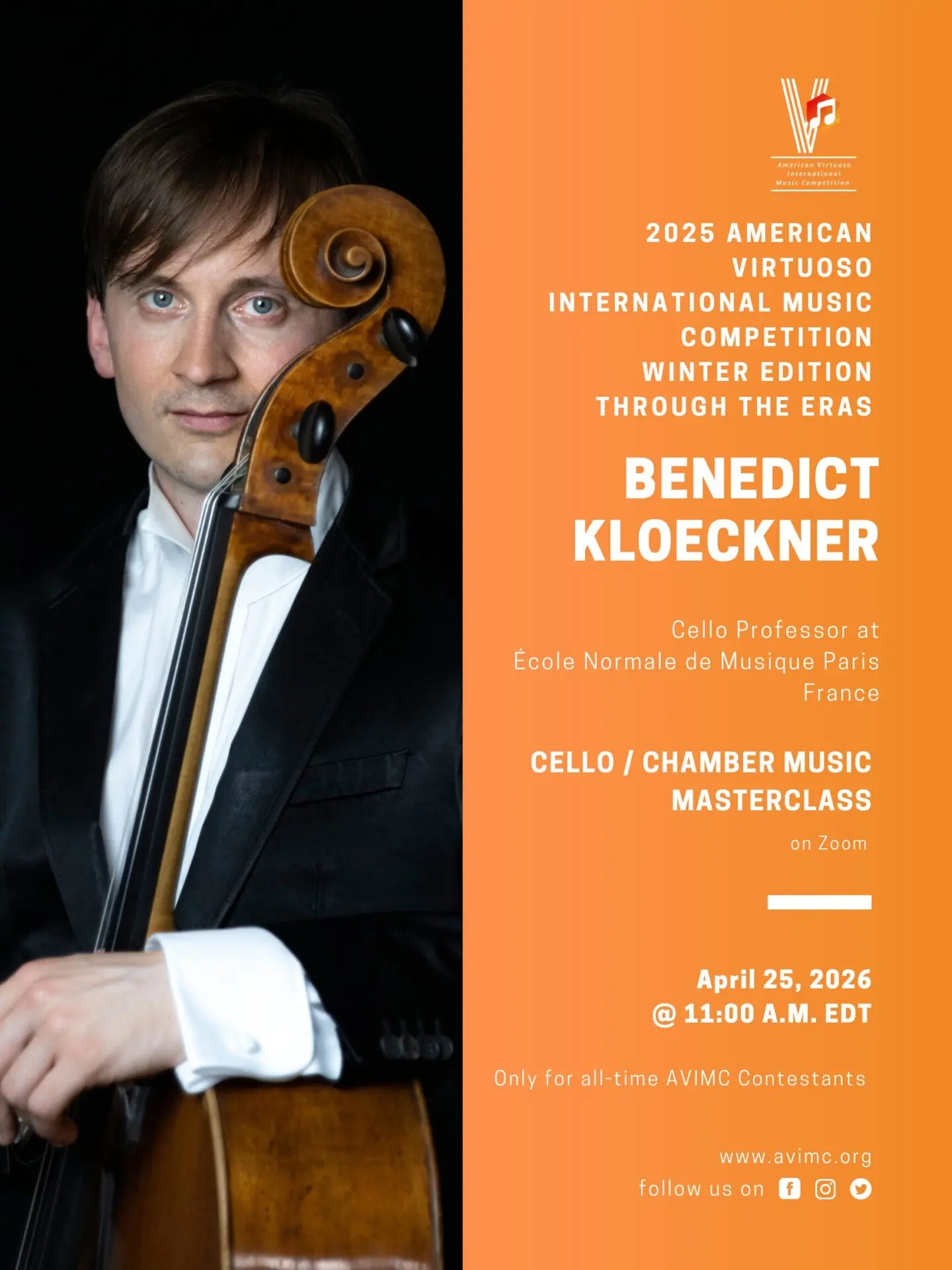 2025 American Virtuoso International Music Competition Cello Masterclass